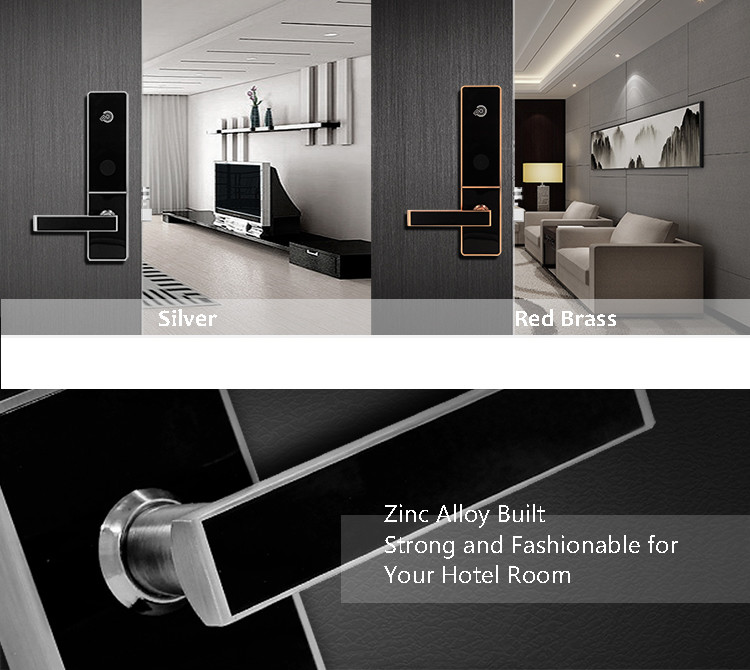 Electronic Keyless Door Locks , Hotel Style Door Lock Low Power Consumption