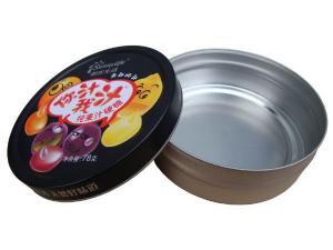 China 250ml Cookie Tin Containers 2 Colors Metal Small Round Cookie Tin on sale