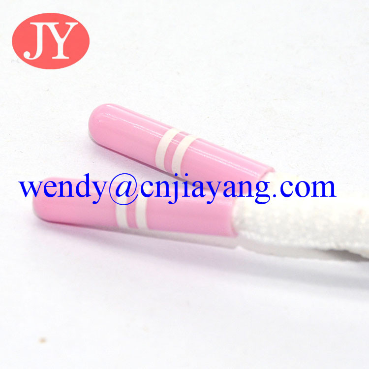 Custom color and Rolling pring logo custom logo plastic aglet for garment hoodies cord