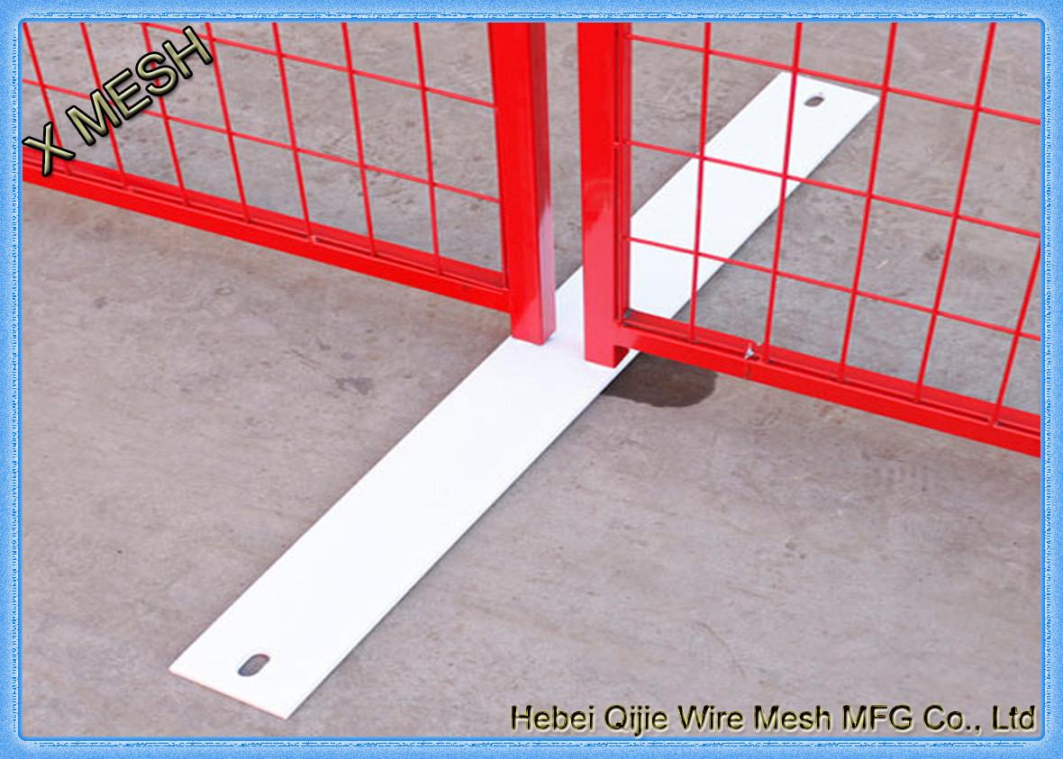 PVC Coated Portable Temporary Metal Fence Panels With Steel Feet 6' X 8' Size