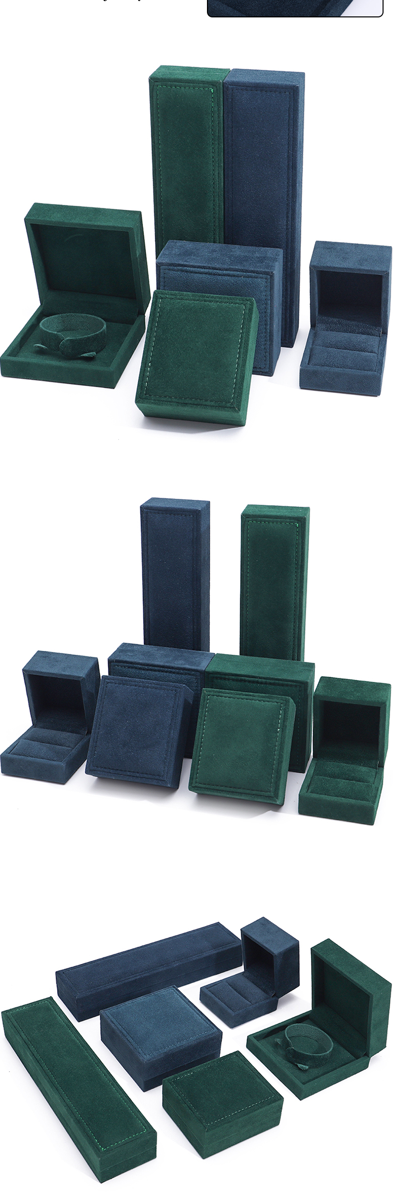 Customized Dark Velvet Jewelry Box for Luxury Necklace Earrings Bracelet Ring 9*9*4cm