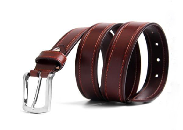Cowhide 3.5cm Mens Leather Dress Belt Customized Color