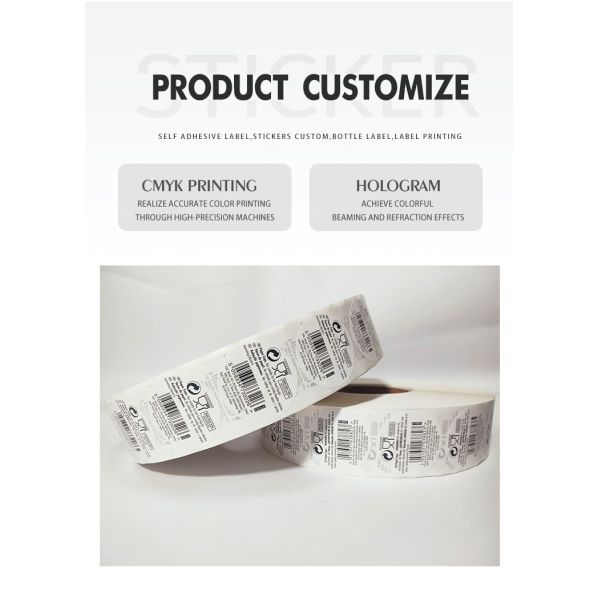Qr Code Reminder Pvc Label Sticker Round White OEM