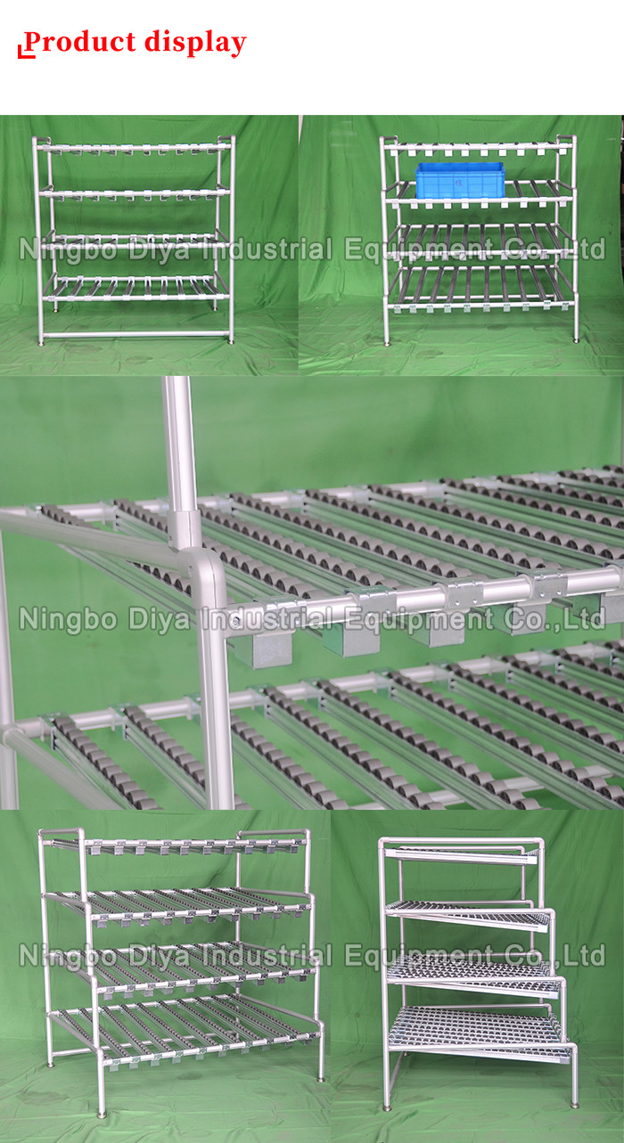 Aluminum Alloy Sliding Roller Track , Flat Type The Shelf Storage Rack