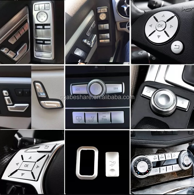 Car Door Window Glass Lift Switch Button Cover Decor For Mercedes Benz W204 GLK 300