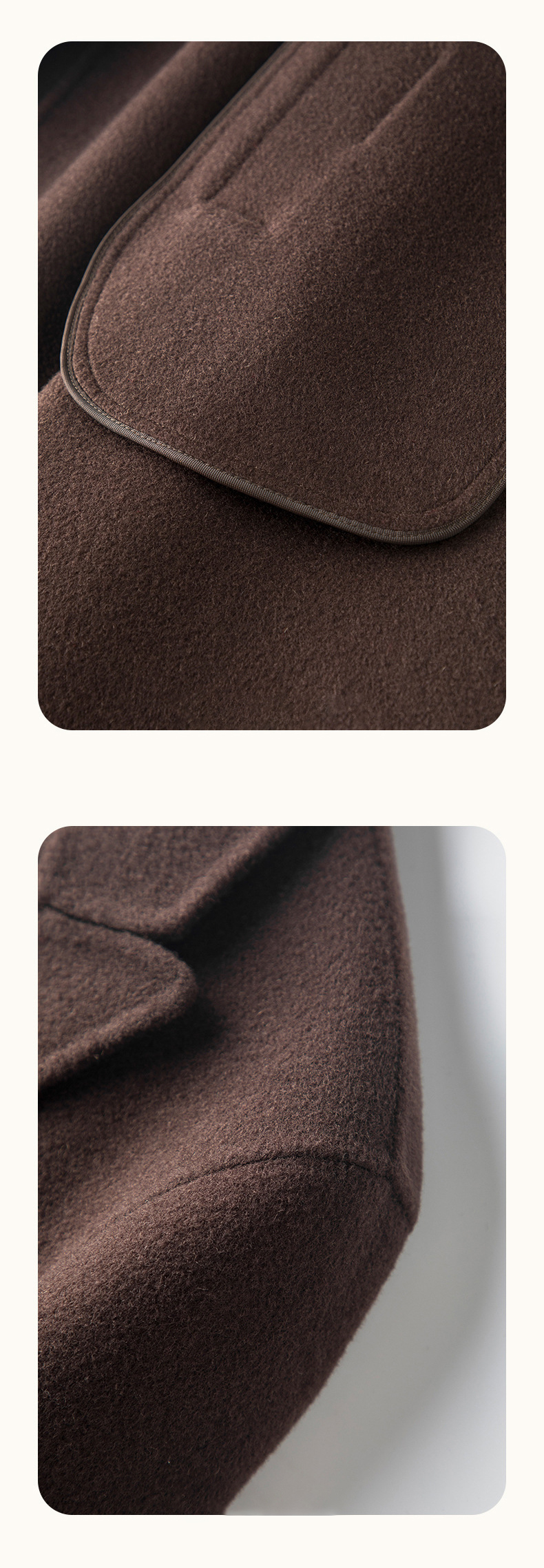 Autumn Winter Men's Wool Overcoat Solid Color Double Collar Peacoat for Cold Resistance