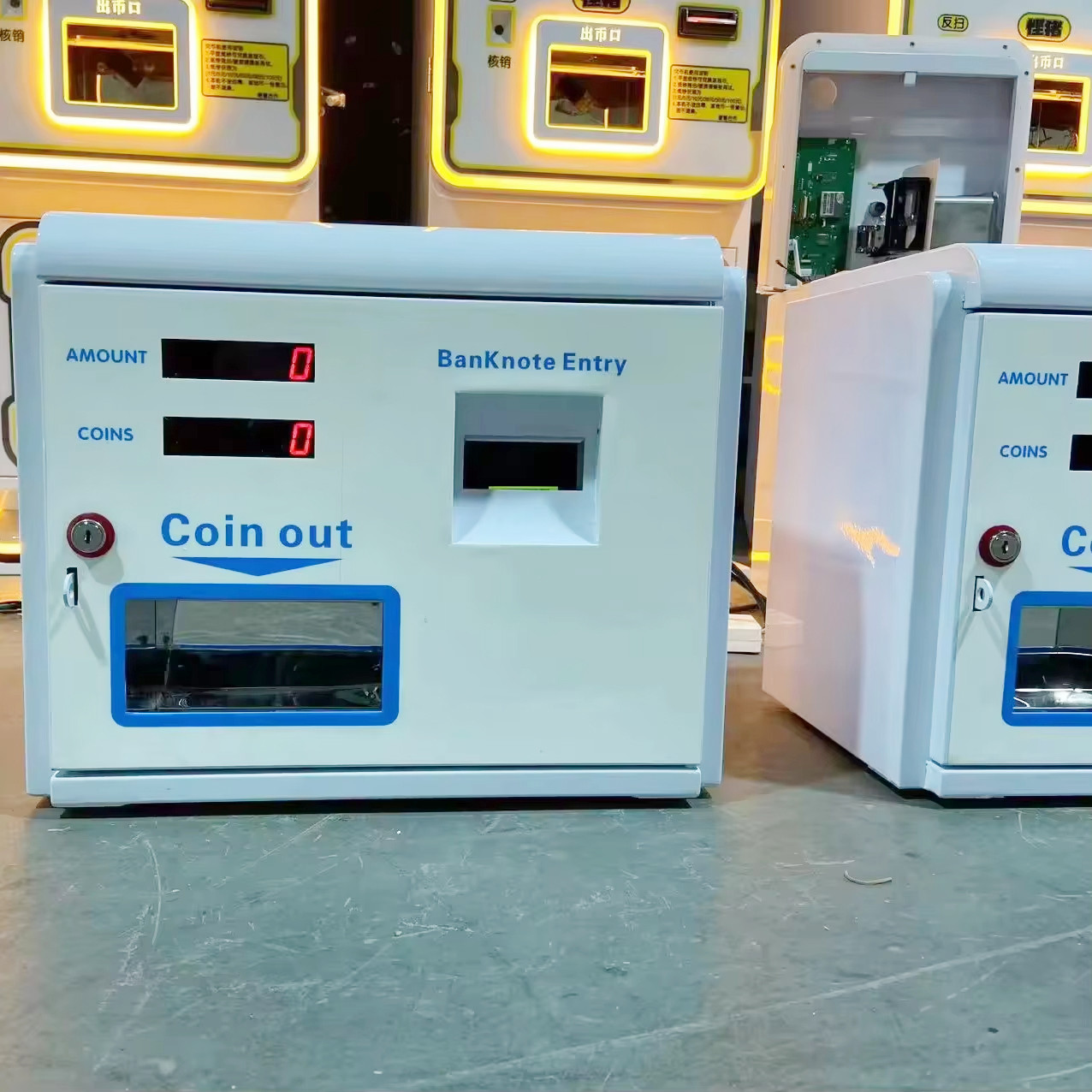 Amusement Park Coin Operated Coin Change Machine Bar Counter 24 Hours Automatic Money Changer Token Coin Change Dispenser Machine
