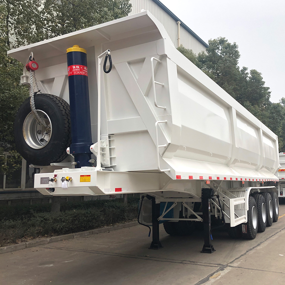 3-Axle U Shape Hydraulic Grain Camions-Remorques High Quality steel Rear Dump truck Semi Tipping Trailer Made In China