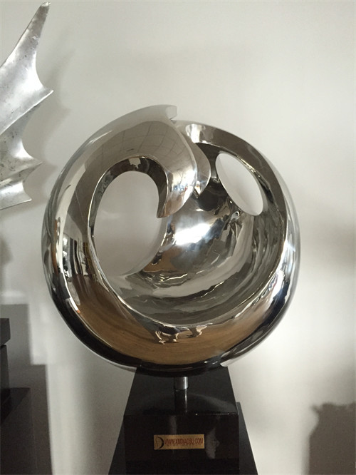 Circle Mirror Metal Modern Indoor Sculptures Abstract Stainless Steel