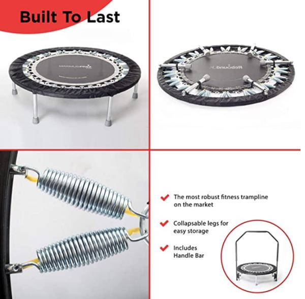 fitness trampoline with handlebar, fitness trampoline with bar, fitness