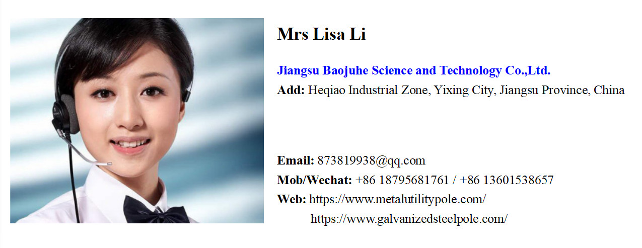 10M Galvanized tubular steel pole 110kv Voltage Painting Surface Coating