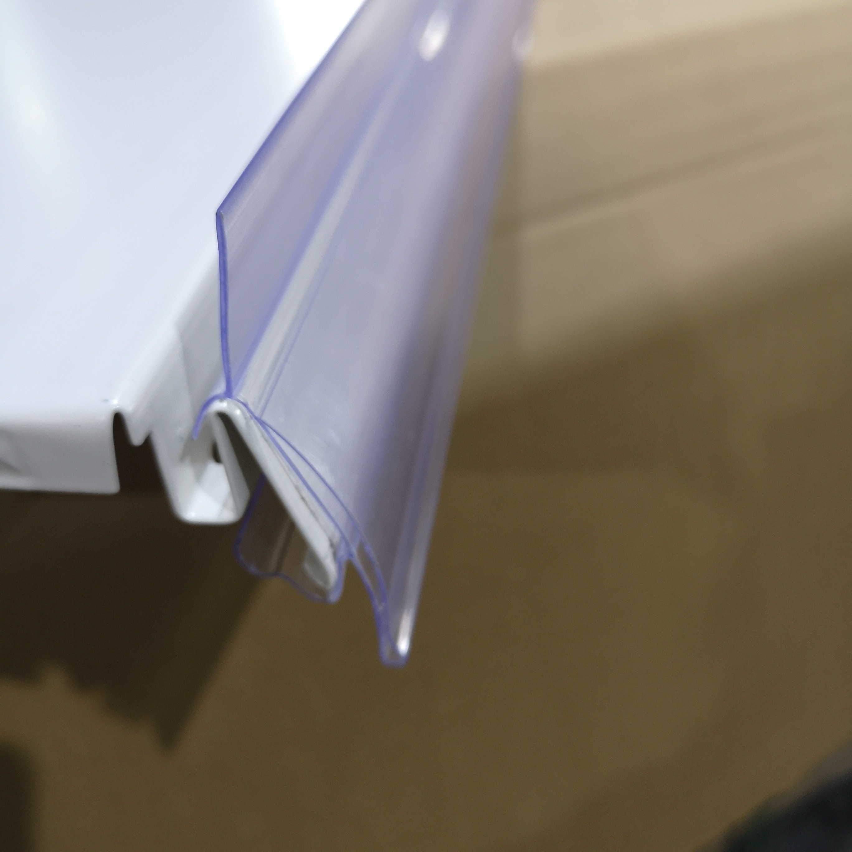 PVC Price Strip Holder Use For Supermarket Shelf Transparent