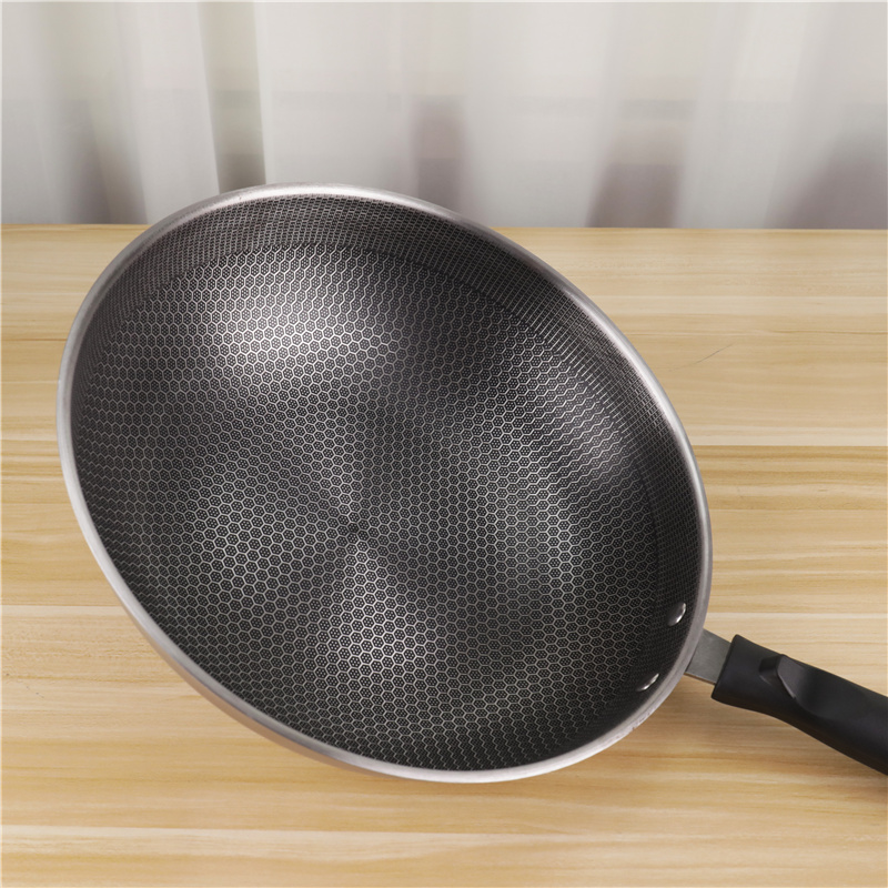 Stainless Steel Non Stick 32cm Fry Pan LFGB Certification Honeycomb Frying Pan