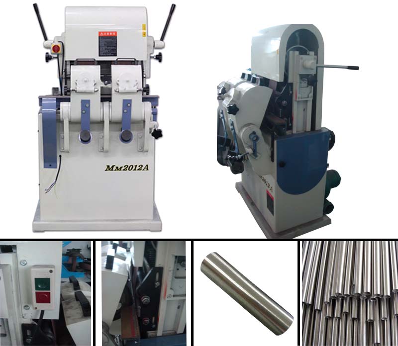 Automatic Round Tube Metal Linishing Machines Grinding / Satin Finishing