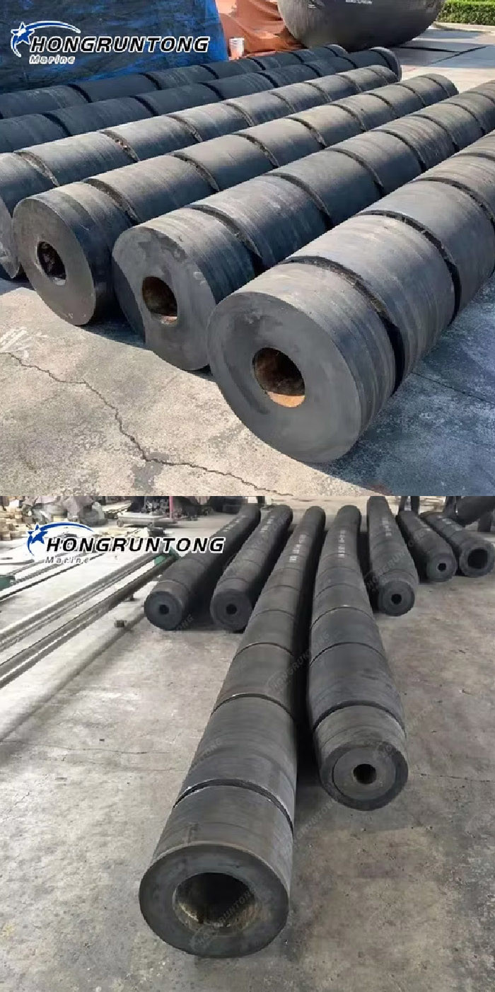 Marine Cylindrical Rubber Tug Boat Fenders Bumpers With ABS Cert