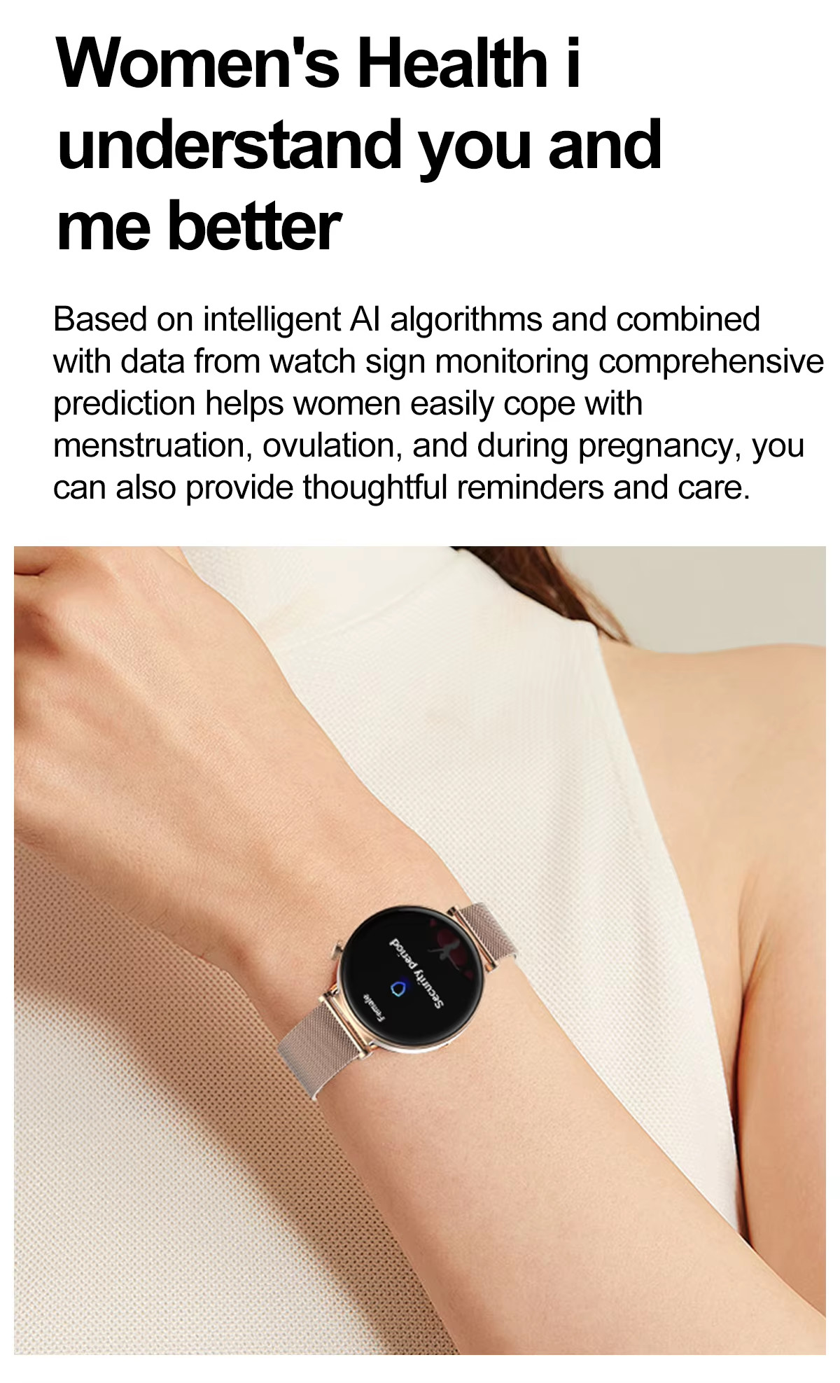 OEM HK41 Women'S Bluetooth Watch 1.32 Inch Oled Display 235mAh