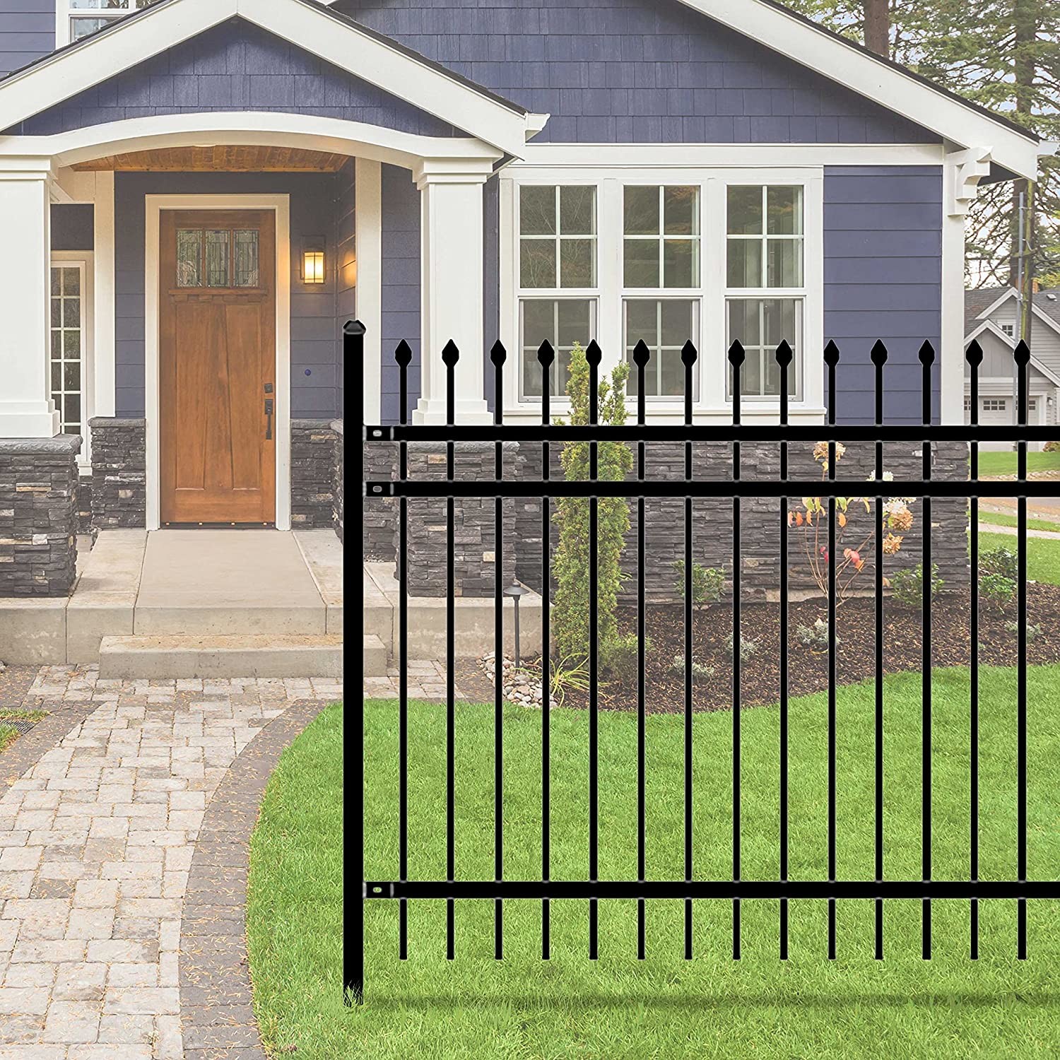4ft Galvanized Wrought Iron Fence With Powder Coating 1.2mm-2.5mm