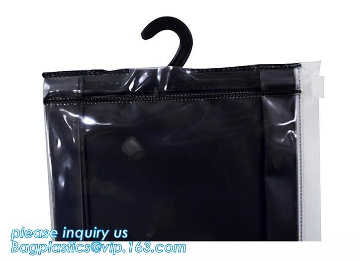 Frosted Zip lockk bag EVA PVC hanger bag for clothes, EVA frost drawstring bag, Frosted Plastic EVA Garment Packing Bag zi