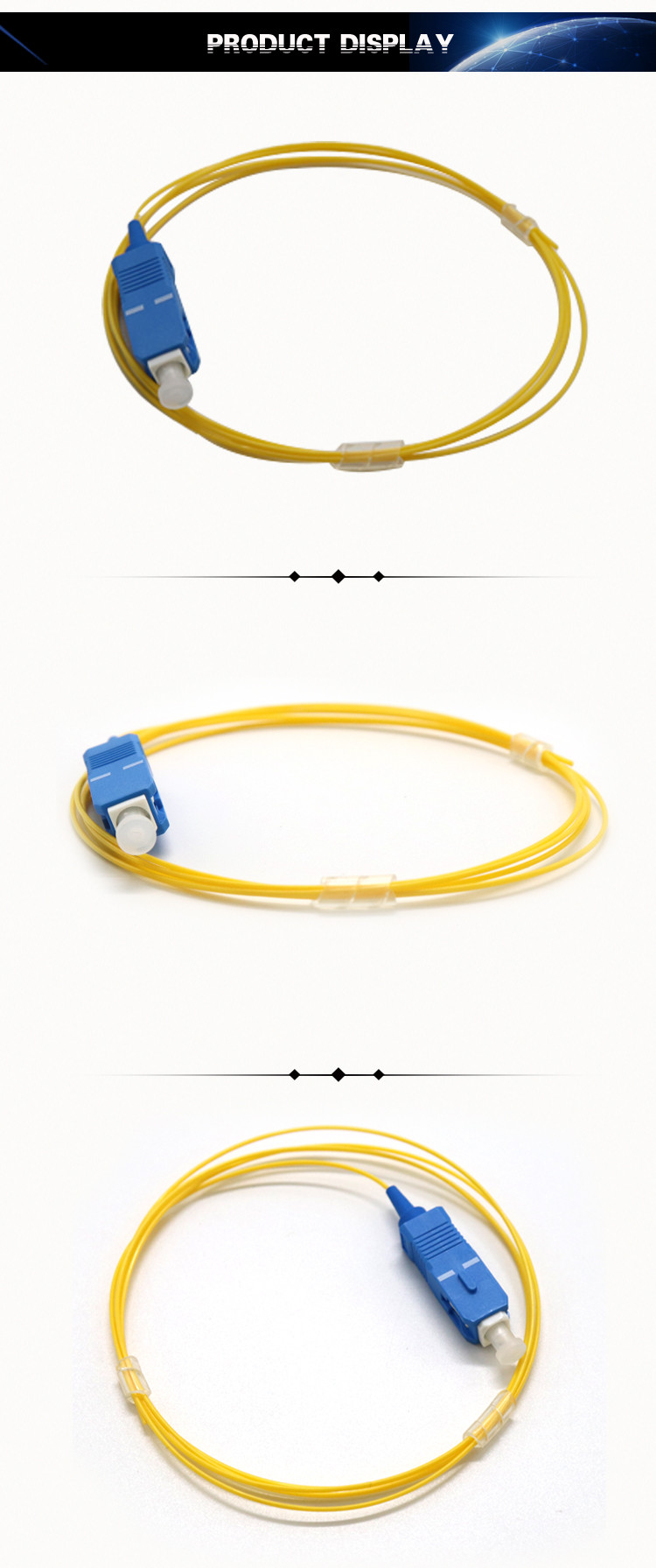 SC UPC Fiber Optic Pigtail Single Mode Low Insertion Loss For CATV Systems