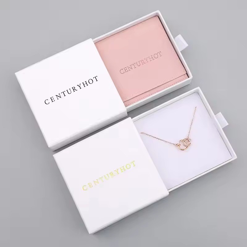 Rigid Cardboard Sliding Jewelry Box With Foam Insert And Fashionable Design