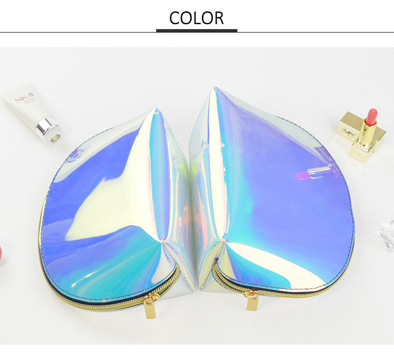 Transparent TPU Toiletry Washable Iridescent Holographic Bag