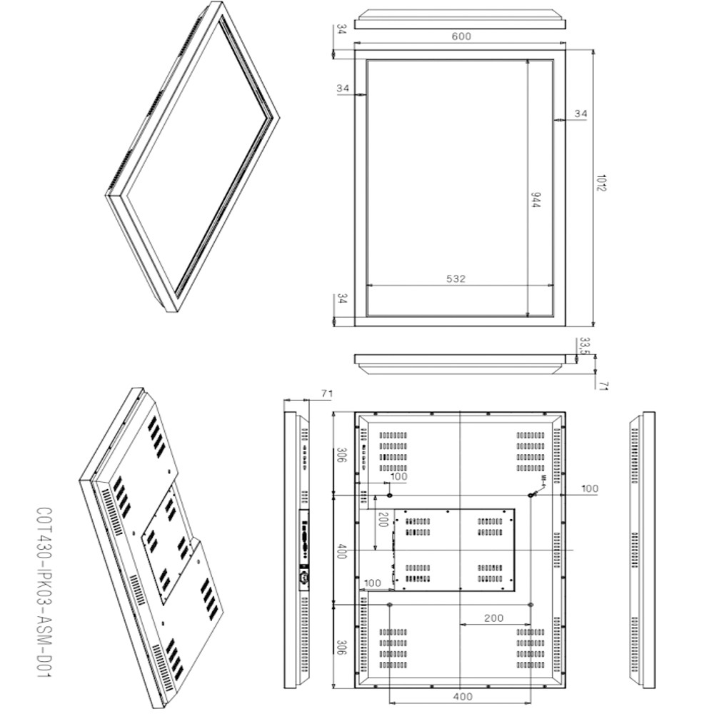 ODM Interactive IR Touch Screen Panel , 43Inch Antiglare 10 Point Touch Screen