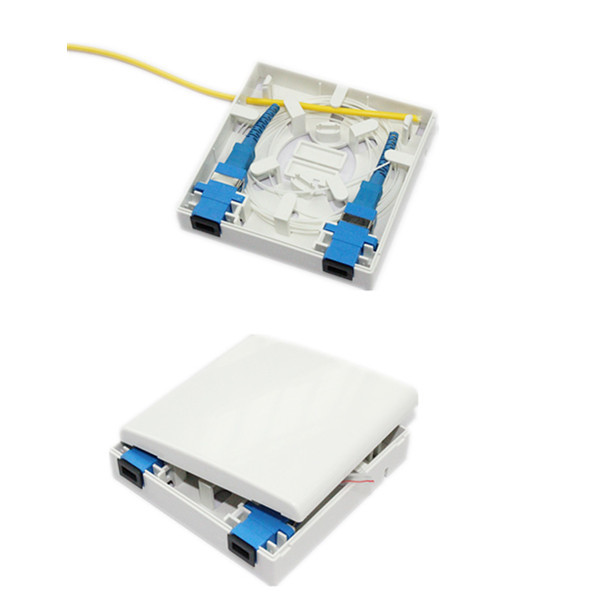 Ftth Fiber Optic Faceplate 86*86mm , Mini 2 Ports SC Fiber Optic Wall Socket