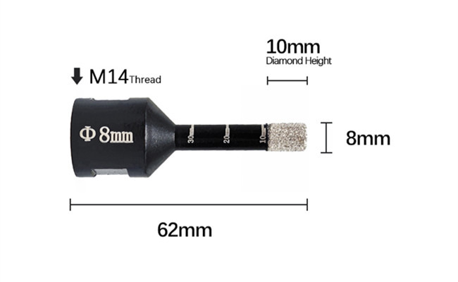 45mn Diamond Masonry Core Drill Bit 6mm 12mm 14mm For Power Drill