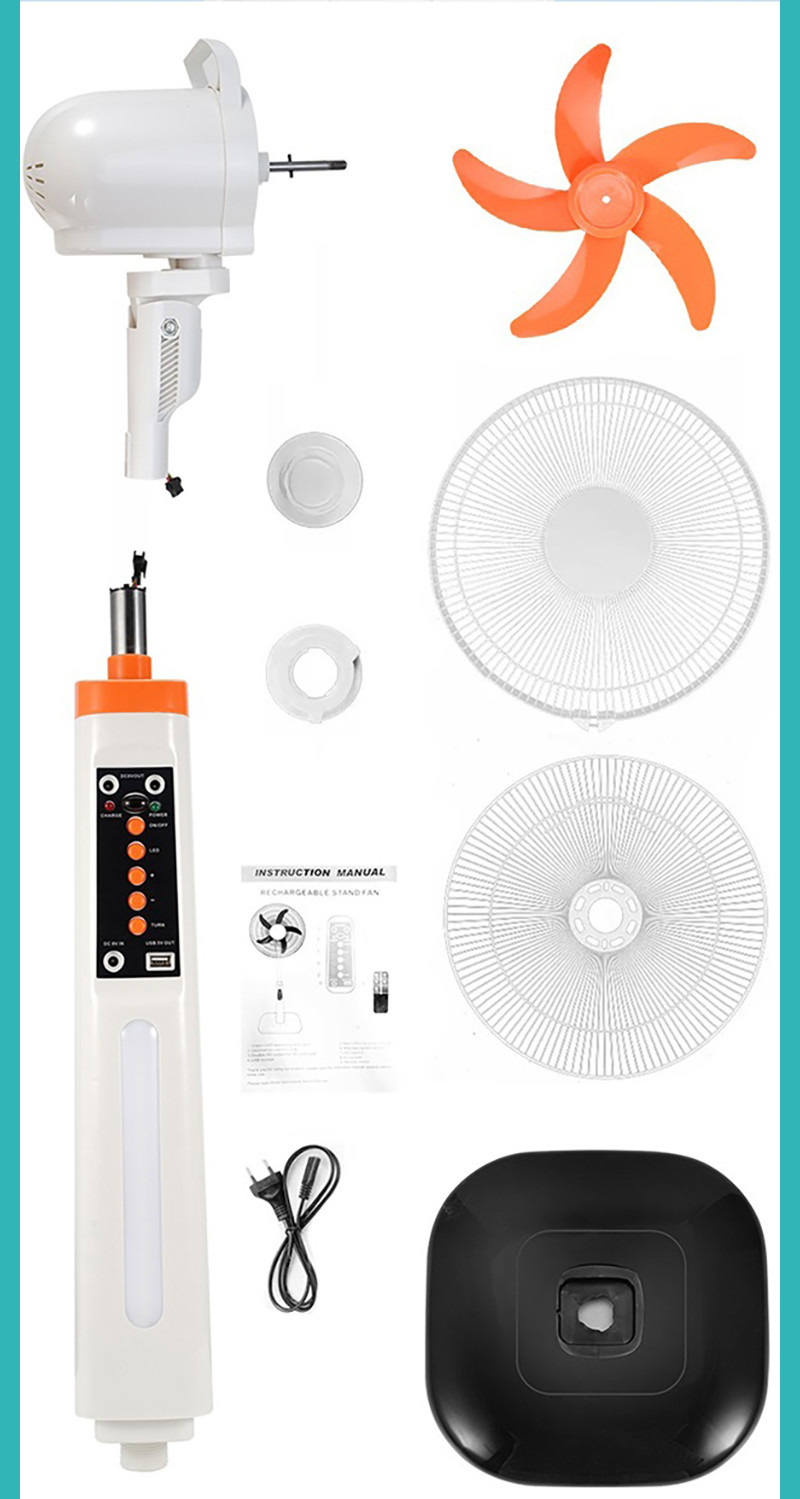 16'' Outdoor Solar Powered Fan 5 Blades Rechargeable 9V 25W 50 / 60Hz Energy Easy
