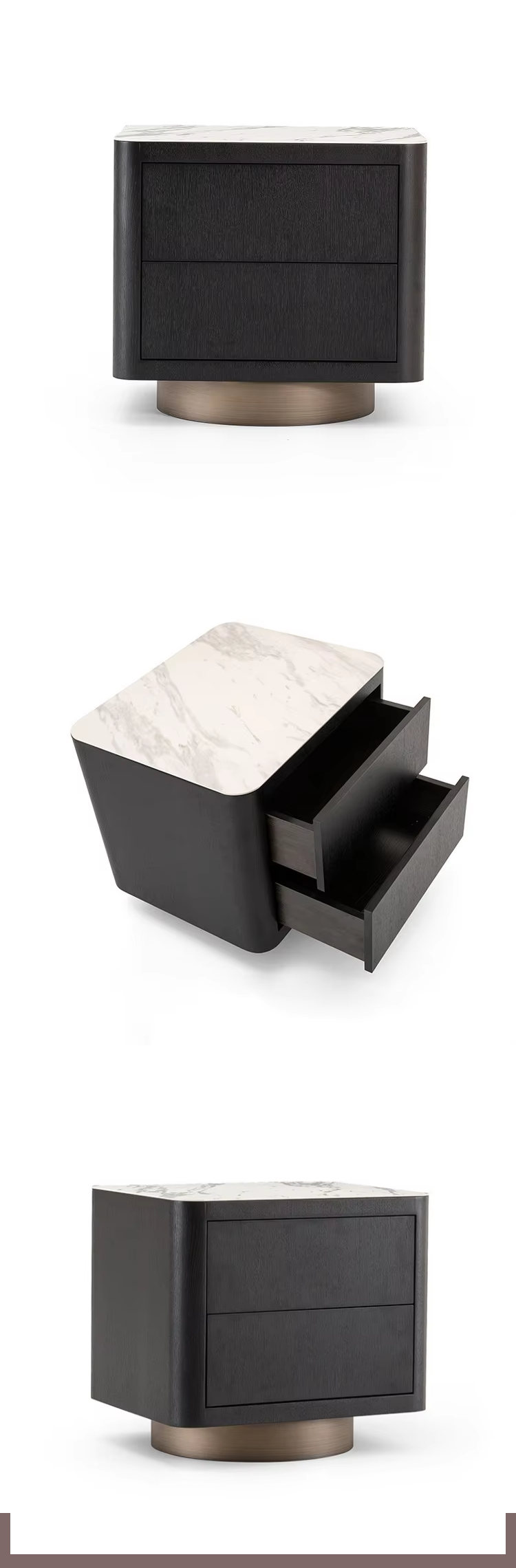 Minimalist Bedroom Smart Furniture LED Touch Light Bedside Table Multifunctional Nightstand With Wireless Charging Station