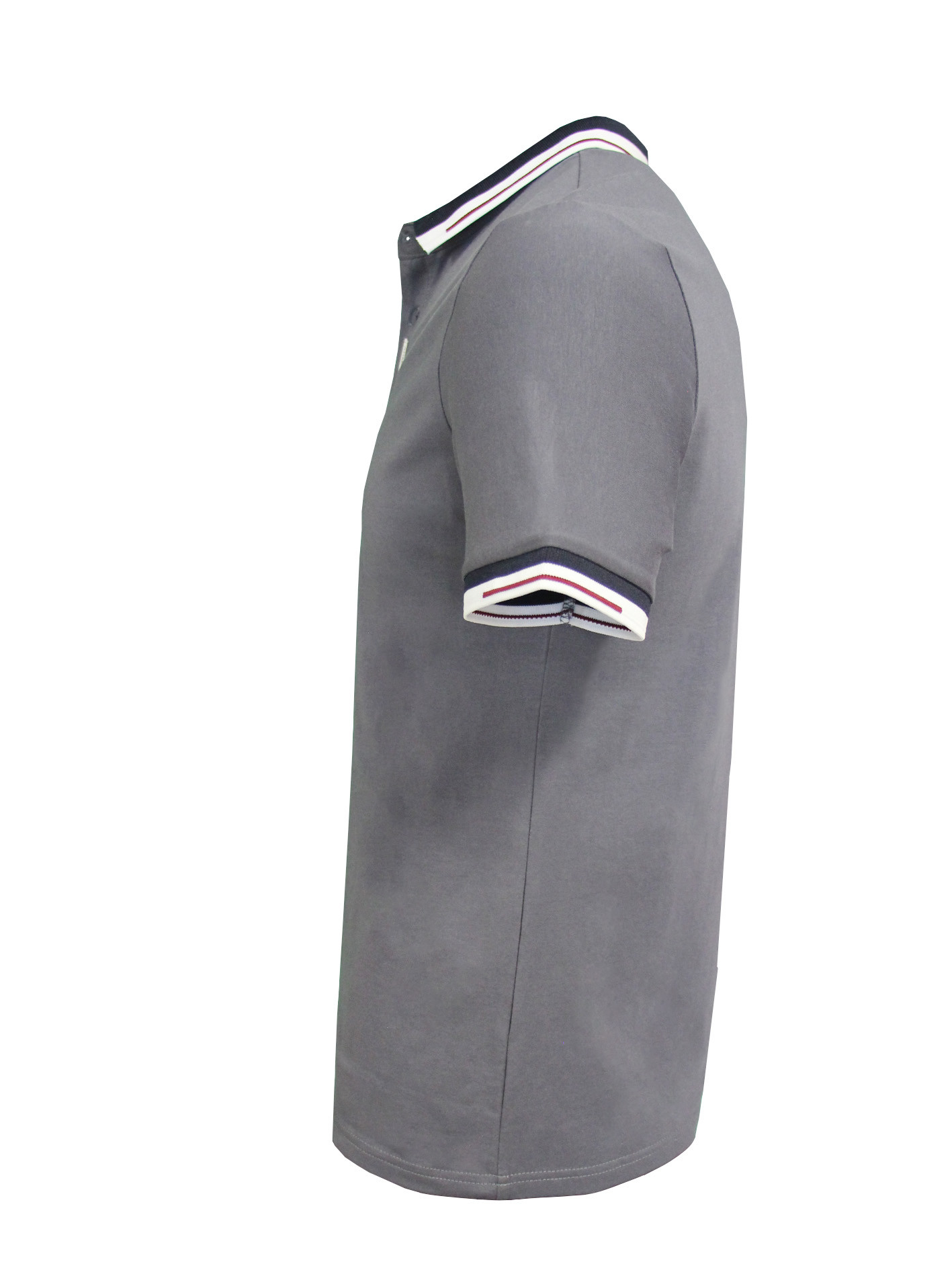 180GSM 65% Polyester 35% Cotton Polo T-Shirt For Men Rolled Collar With Buttons Contrast Color