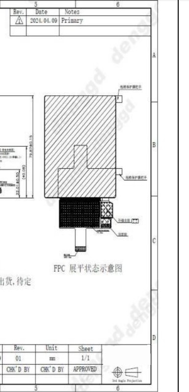 RGH 3.92 Inch AMoled Display MIPI Interface With Touch Screen