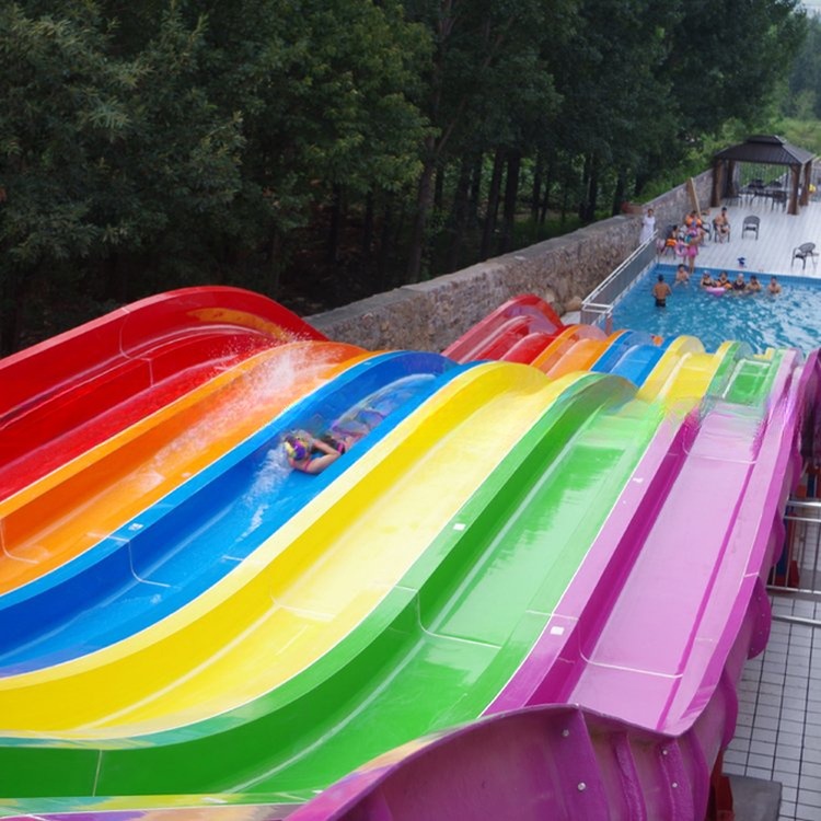 Fiberglass Rainbow High Speed Racing Water Slide for Aqua Park