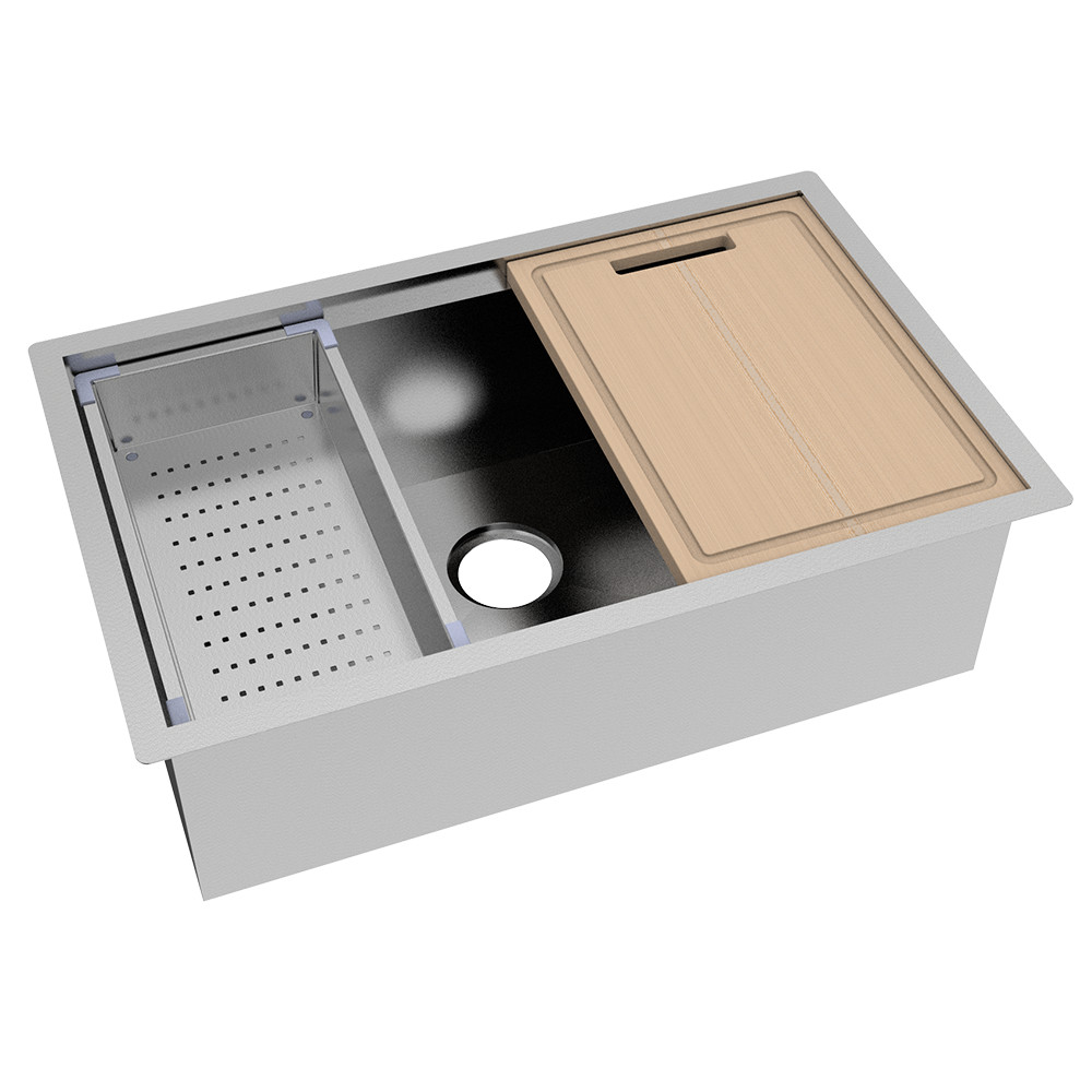 Integrated Flush In Kitchen Workstation Sink With Fittings