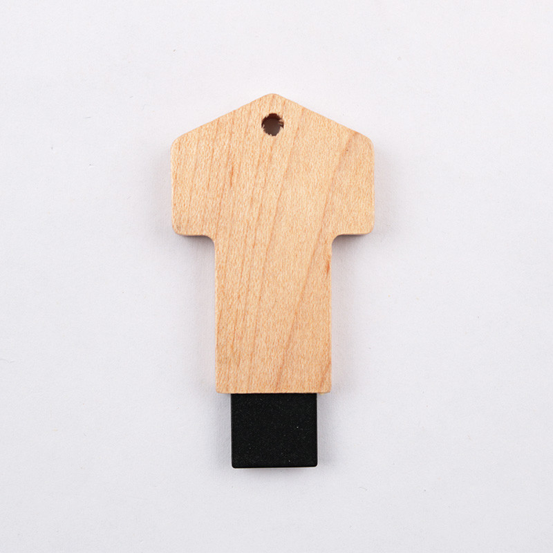 Maple Wooden USB Flash Drive Key Shaped Fast Reading 64GB 128GB 256GB