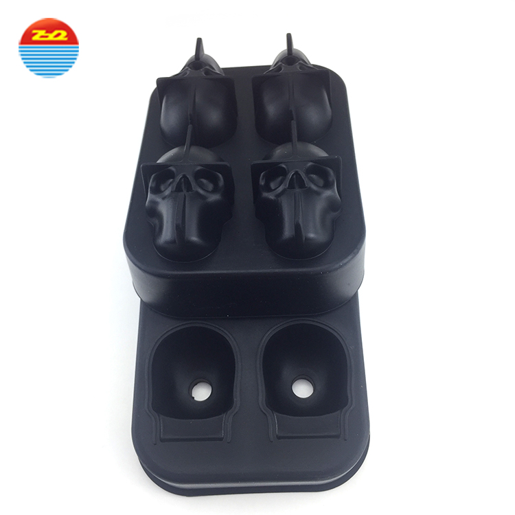 Large 100% BPA Free Food Grade Silicone Ball Maker Chocolate Nut Cake Sugar Mold 3D Skull Ice Cube Mold Tray for Whiskey