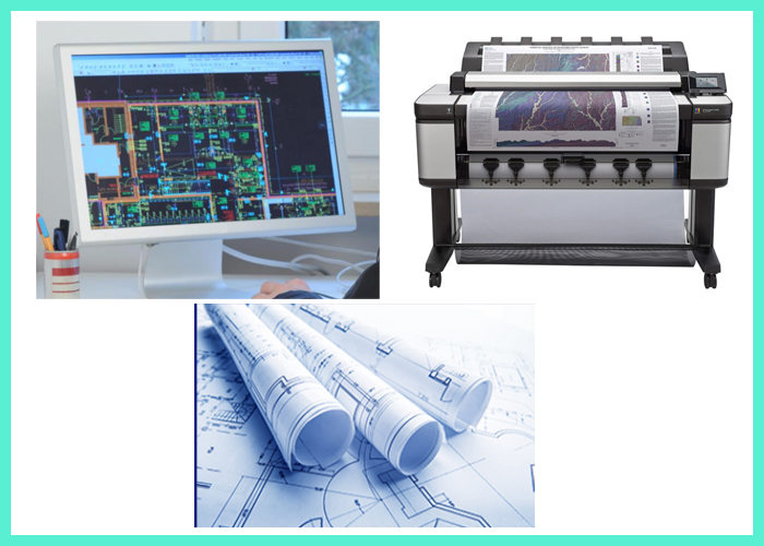 80gsm Customized Size CAD Drawing Plotter Paper Roll Printable Waterproof