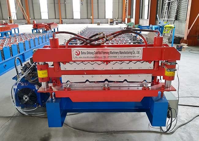 Two designs of the steel roofing double layer roll forming machine with automatic program