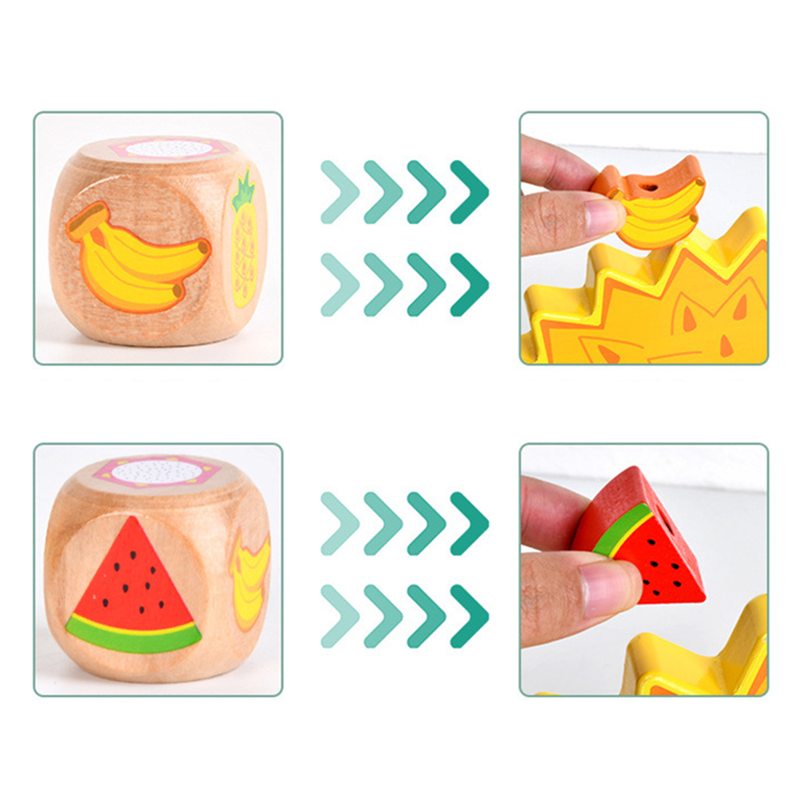 Wooden Stacking Balance Building Block Toys Cartoon Animal Hedgehog Fruit Blocks Balance Games Montessori Toys