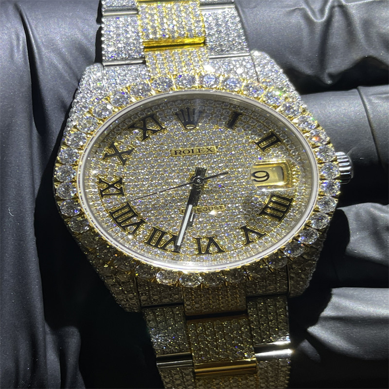 DEF Moissanite Watch Rolex Full Bussdown Rolex Iced Out Diamond Watch