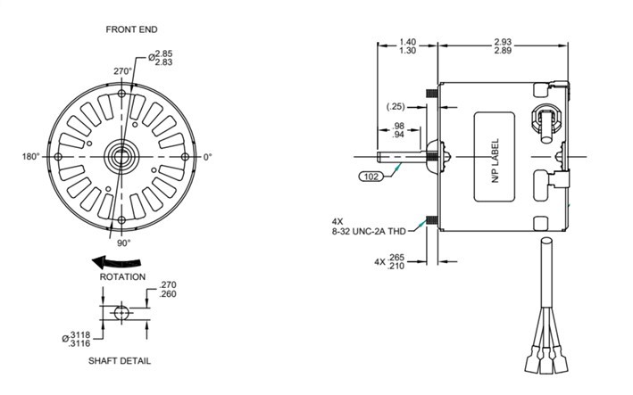 4 Pole Electric Motor 3.3 For Fan Blower , Pump/ Oven Fan Motor Replacement Model 70732102 71732501