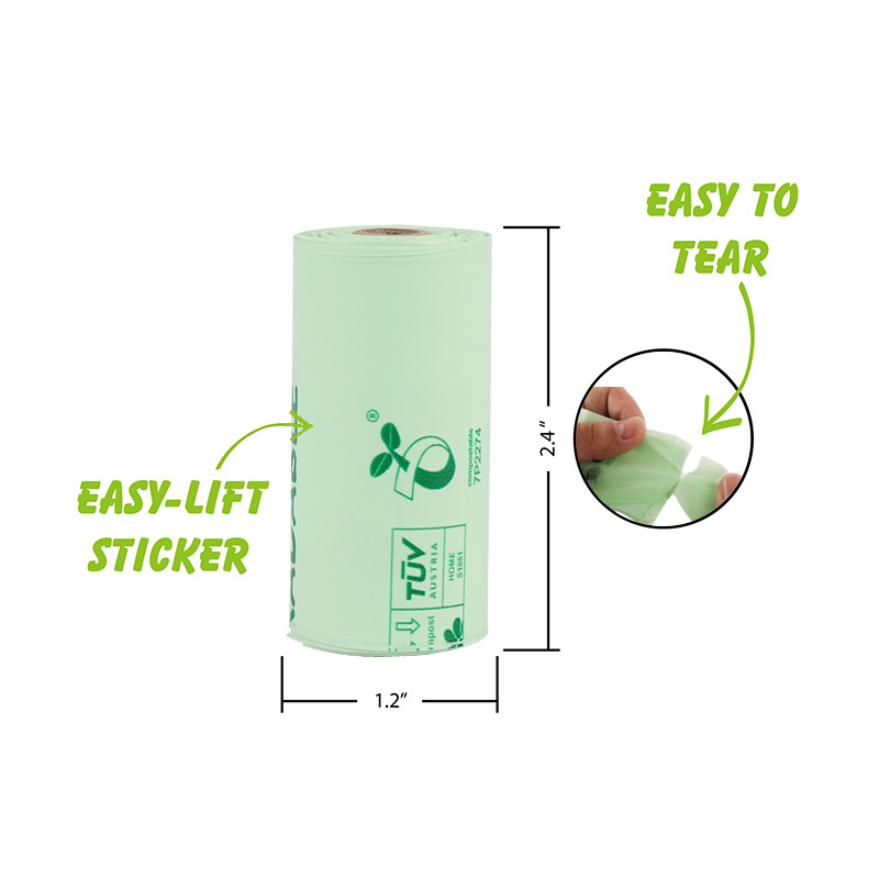 PBAT PLA Corn Starch Vest Style Bag for Compostable Trash in Aseptic Environments