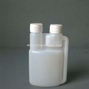 China HDPE fuel additive disposable empty 1L plastic twin neck bottle on sale