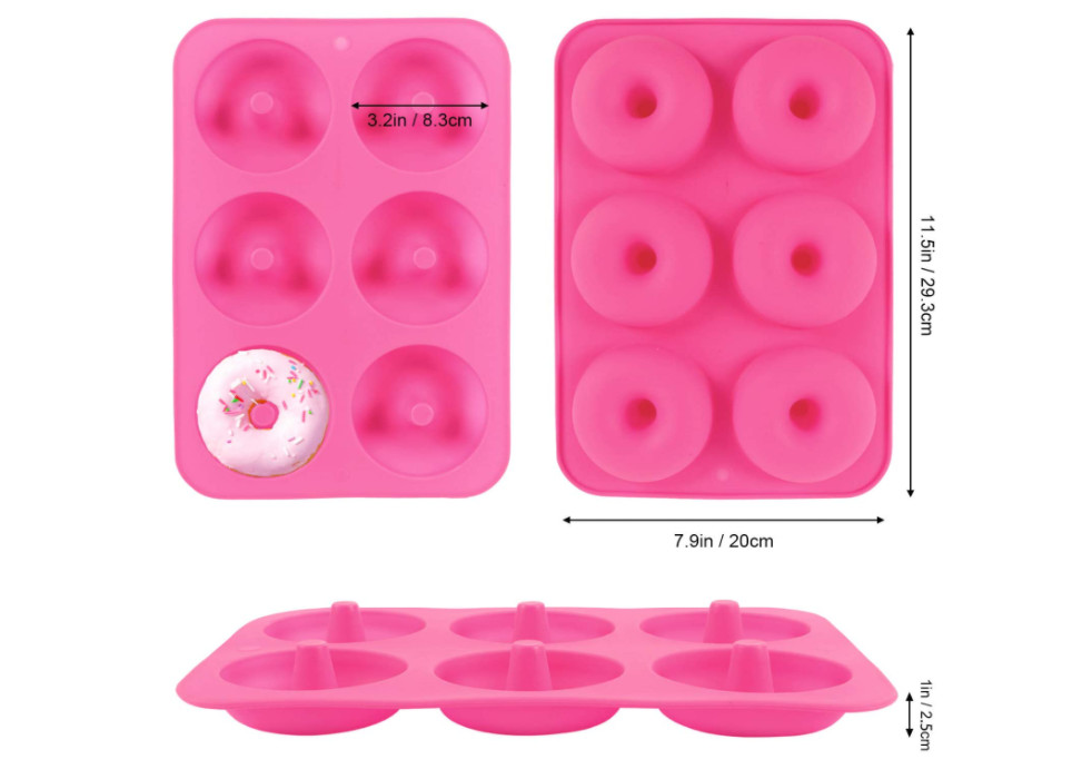 2pcs Adjustable Baking Mold Silicone 3.2in Size Nonstick Multicolor Modern