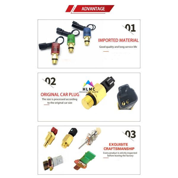 332-J0669 JCB Excavator Parts Green Low Pressure Sensor Switch 5Bar/3Bar 1/4