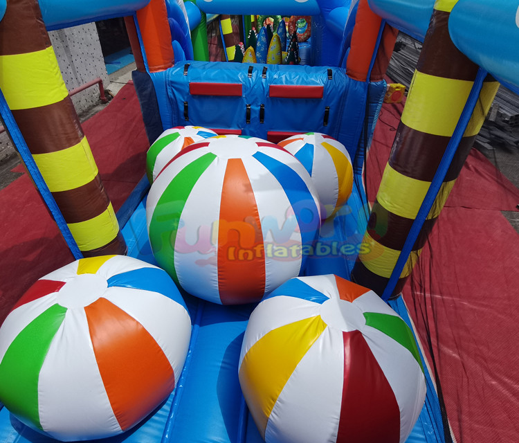EN71 Long Amusement Park Inflatable Bounce House Combo