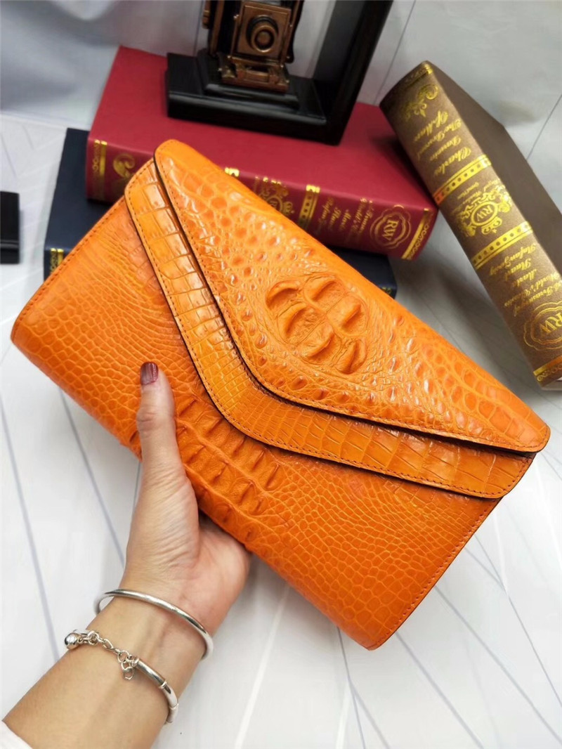 Fashion Genuine Crocodile Skin Female Women Small Envelop Purse Real Alligator Leather Ladies Single Cross Shoulder Bag
