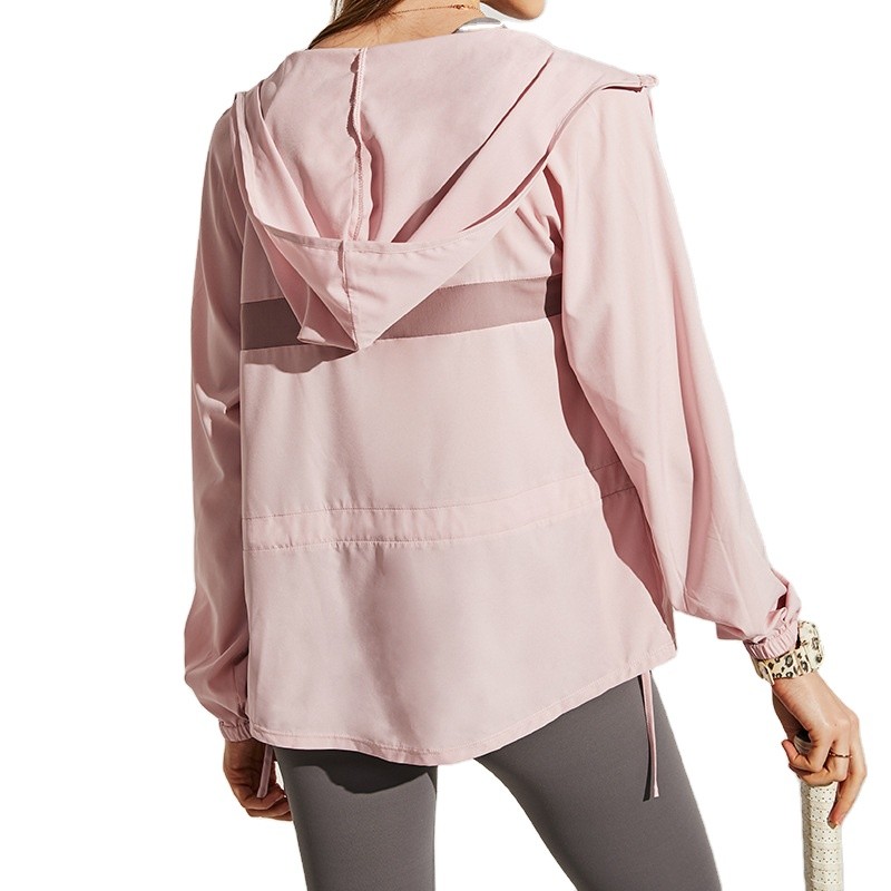Autumn Thin Women Athletic Hoodie Zipper Jacket Breathable for Running