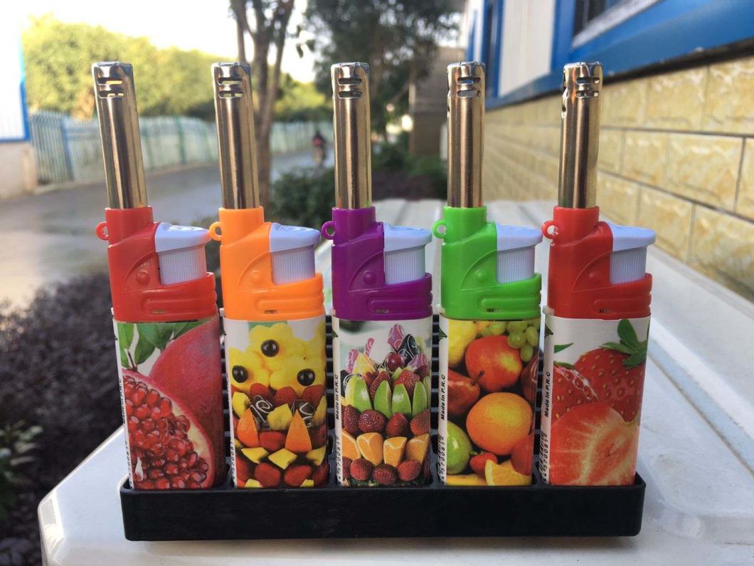 Windproof Refillable Lighter BBQ Lighter Long Gas Electric Lighter for Camping Kitchen Lighter