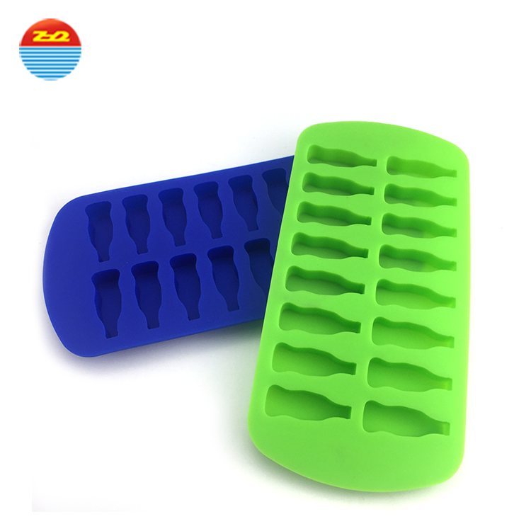 Large personalized Cola Coke bottle shape custom silicone ice cube tray mold
